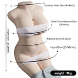 20 LB/9kg Bernadette-Multi Postures-Women Torso Textured Anal Vagina-Half Body Sex Doll for Man - CosWo Adult Products